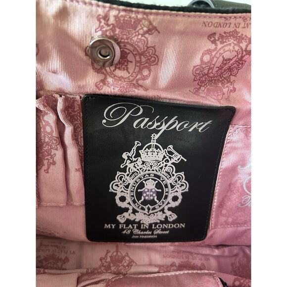 My Flat In London Quilted Purse Black With Pink Inside - Picture 5 of 8